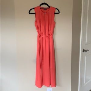 Warehouse coral midi dress